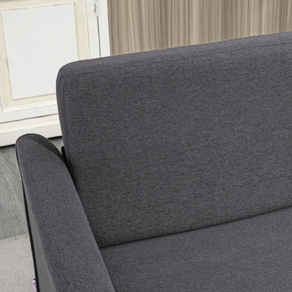 HOMCOM Compact Loveseat Sofa, Modern 2 Seater Sofa for Living Room with Wood Legs and Armrests Additional View 7