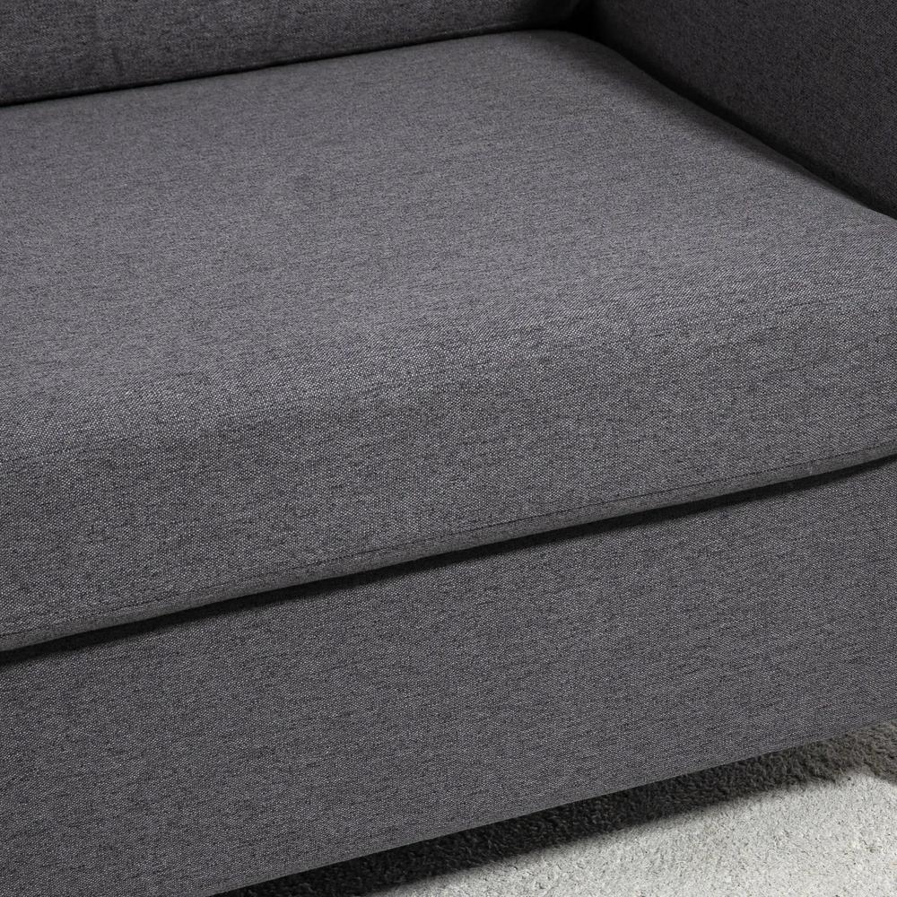 HOMCOM Compact Loveseat Sofa, Modern 2 Seater Sofa for Living Room with Wood Legs and Armrests Additional View 8
