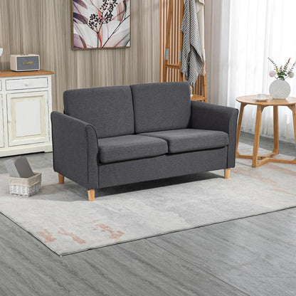 HOMCOM Compact Loveseat Sofa, Modern 2 Seater Sofa for Living Room with Wood Legs and Armrests Additional View 10