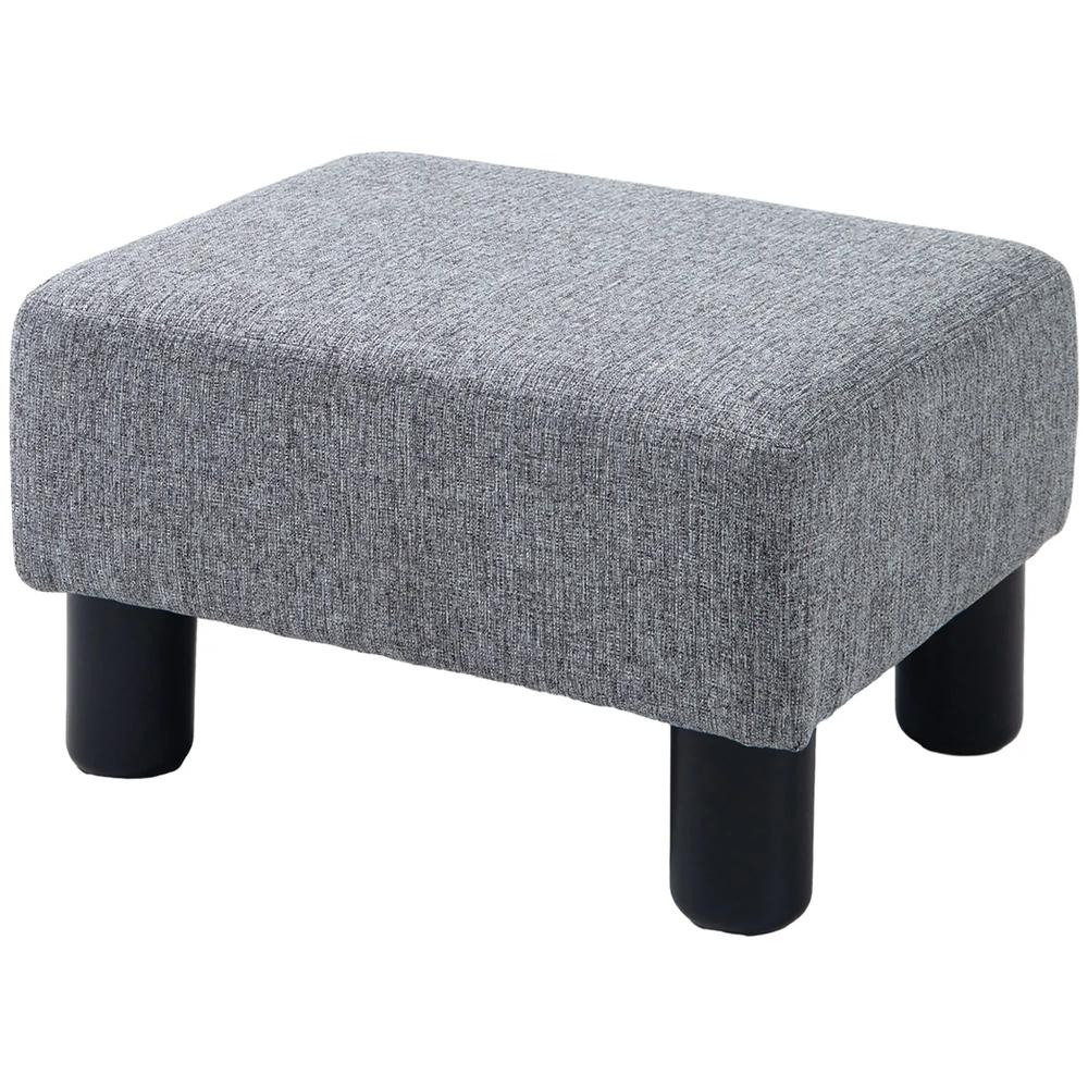 HOMCOM Linen Fabric Footstool Ottoman Cube with 4 Plastic Legs Additional View 11