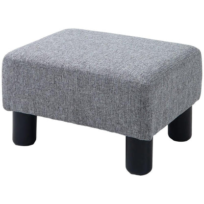 HOMCOM Linen Fabric Footstool Ottoman Cube with 4 Plastic Legs Additional View 11
