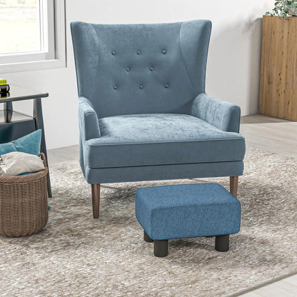 HOMCOM Linen Fabric Footstool Ottoman Cube with 4 Plastic Legs Additional View 13