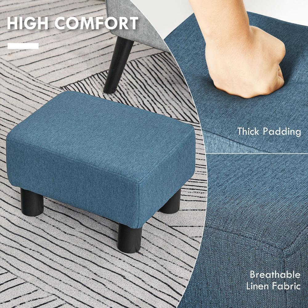 HOMCOM Linen Fabric Footstool Ottoman Cube with 4 Plastic Legs Additional View 15