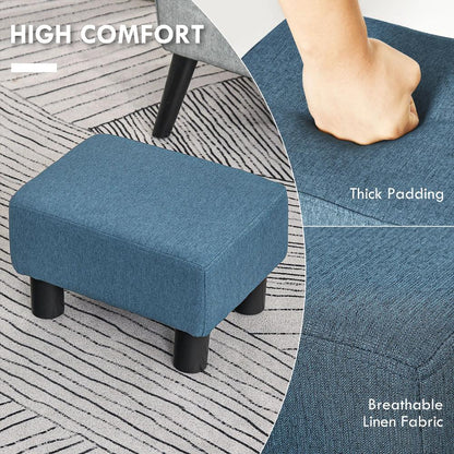 HOMCOM Linen Fabric Footstool Ottoman Cube with 4 Plastic Legs Additional View 15