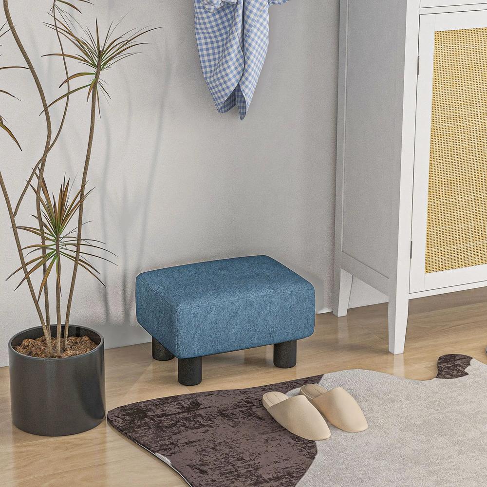 HOMCOM Linen Fabric Footstool Ottoman Cube with 4 Plastic Legs Additional View 18