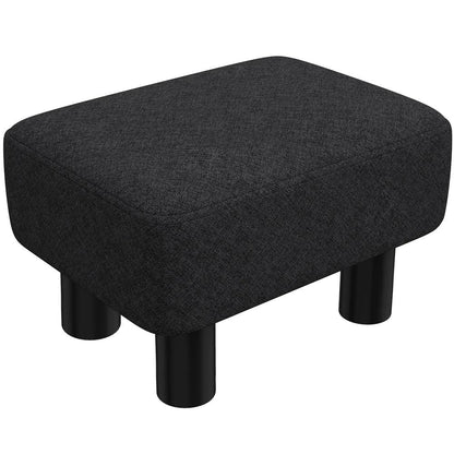 HOMCOM Linen Fabric Footstool Ottoman Cube with 4 Plastic Legs Additional View 23