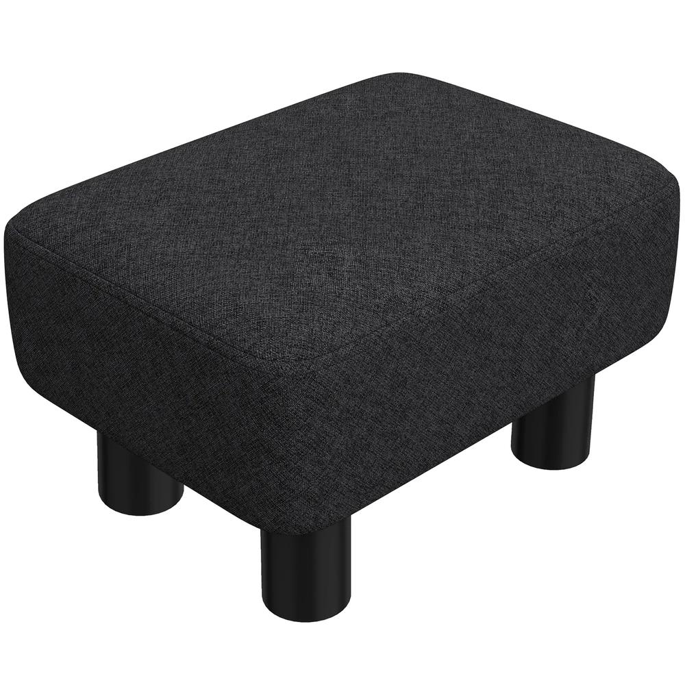 HOMCOM Linen Fabric Footstool Ottoman Cube with 4 Plastic Legs Additional View 36
