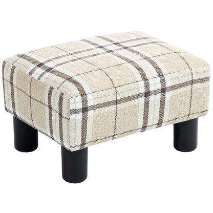 HOMCOM Linen Fabric Footstool Ottoman Cube with 4 Plastic Legs Additional View 37