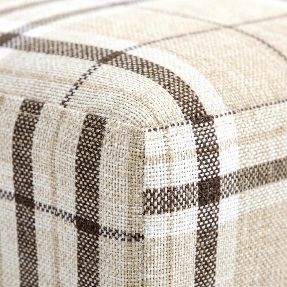 HOMCOM Linen Fabric Footstool Ottoman Cube with 4 Plastic Legs Additional View 48