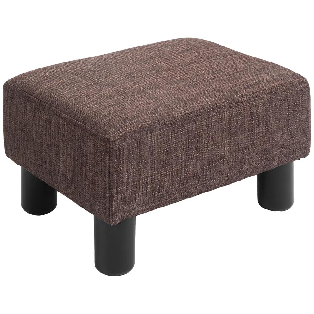 HOMCOM Linen Fabric Footstool Ottoman Cube with 4 Plastic Legs Additional View 52