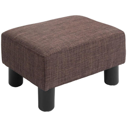 HOMCOM Linen Fabric Footstool Ottoman Cube with 4 Plastic Legs Additional View 52
