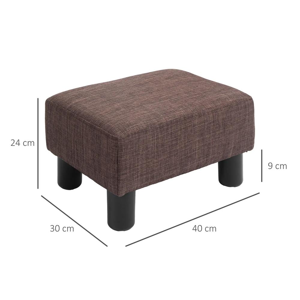 HOMCOM Linen Fabric Footstool Ottoman Cube with 4 Plastic Legs Additional View 54
