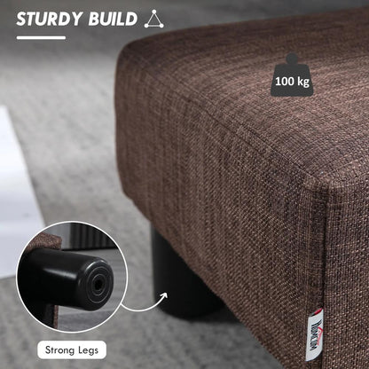 HOMCOM Linen Fabric Footstool Ottoman Cube with 4 Plastic Legs Additional View 56