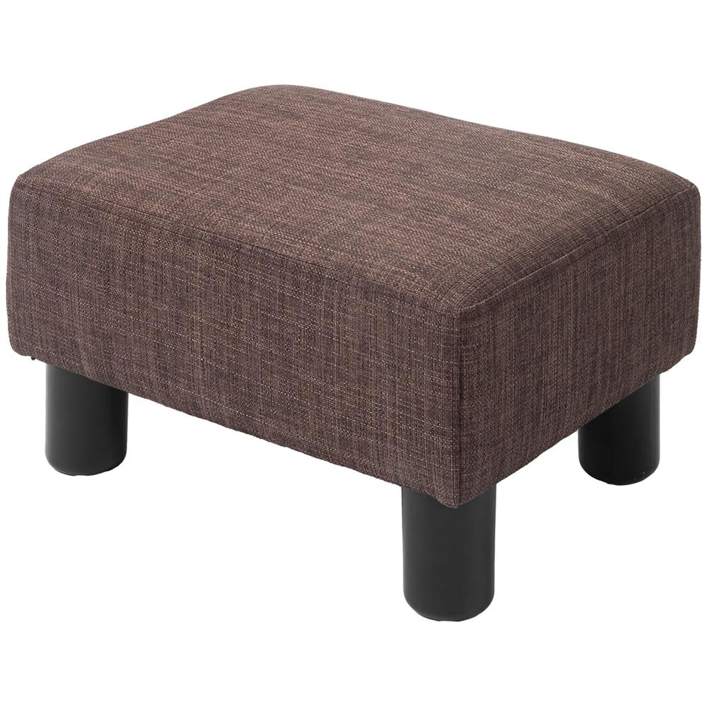 HOMCOM Linen Fabric Footstool Ottoman Cube with 4 Plastic Legs Additional View 62