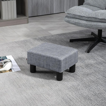 HOMCOM Linen Fabric Footstool Ottoman Cube with 4 Plastic Legs Additional View 10