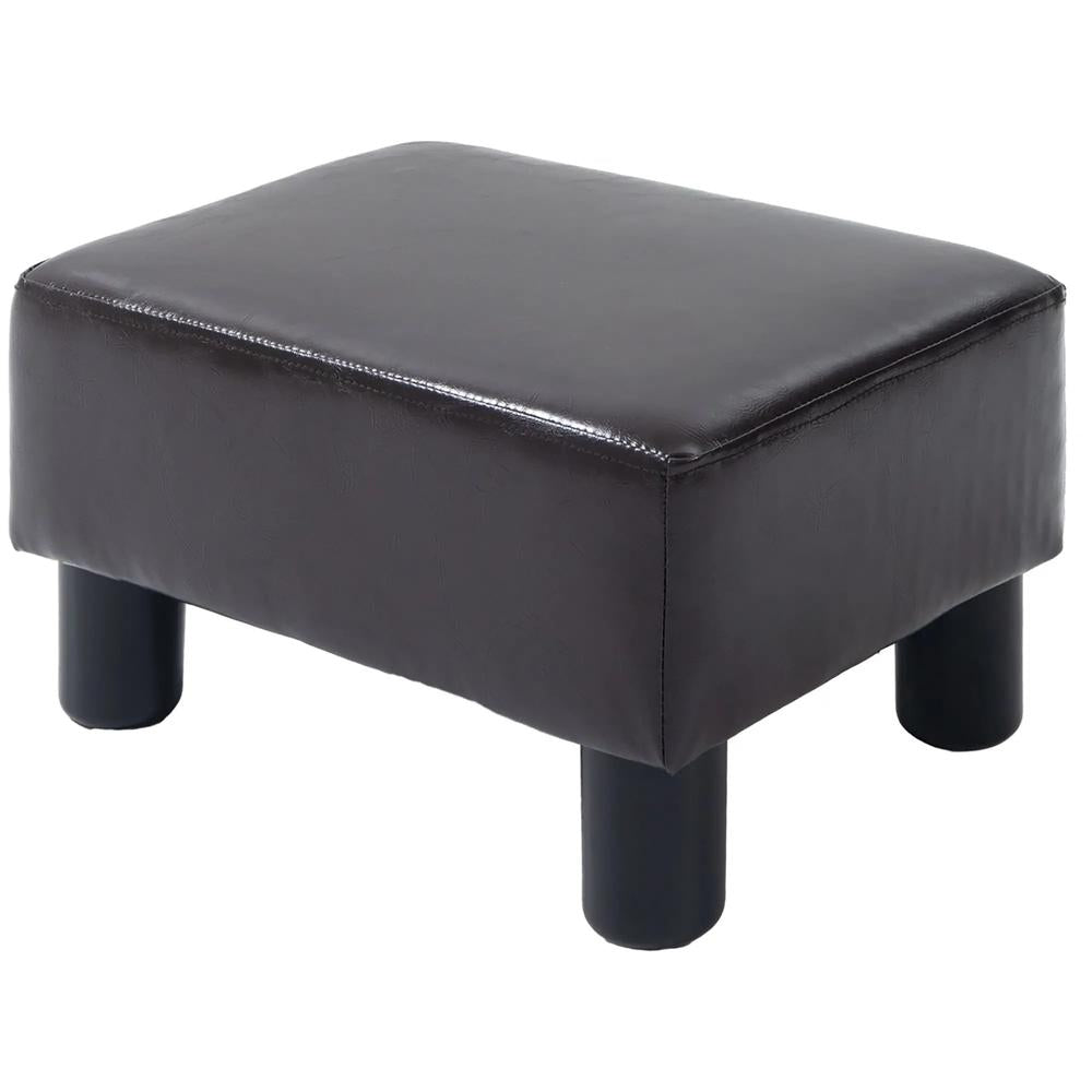 HOMCOM PU Leather Footstool Ottoman Cube with 4 Plastic Legs Additional View 11