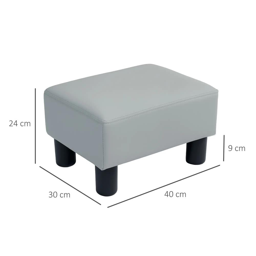 HOMCOM PU Leather Footstool Ottoman Cube with 4 Plastic Legs Additional View 14