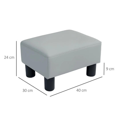 HOMCOM PU Leather Footstool Ottoman Cube with 4 Plastic Legs Additional View 14