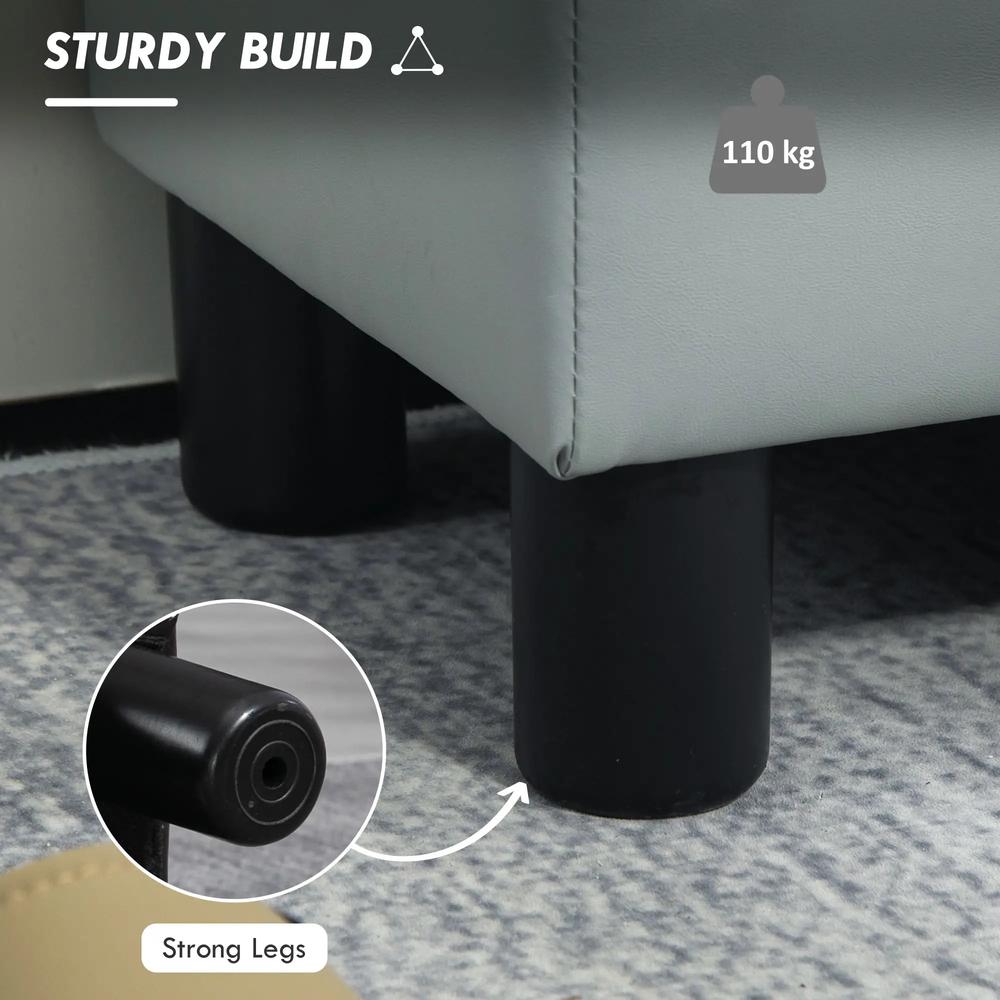 HOMCOM PU Leather Footstool Ottoman Cube with 4 Plastic Legs Additional View 16
