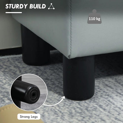HOMCOM PU Leather Footstool Ottoman Cube with 4 Plastic Legs Additional View 16