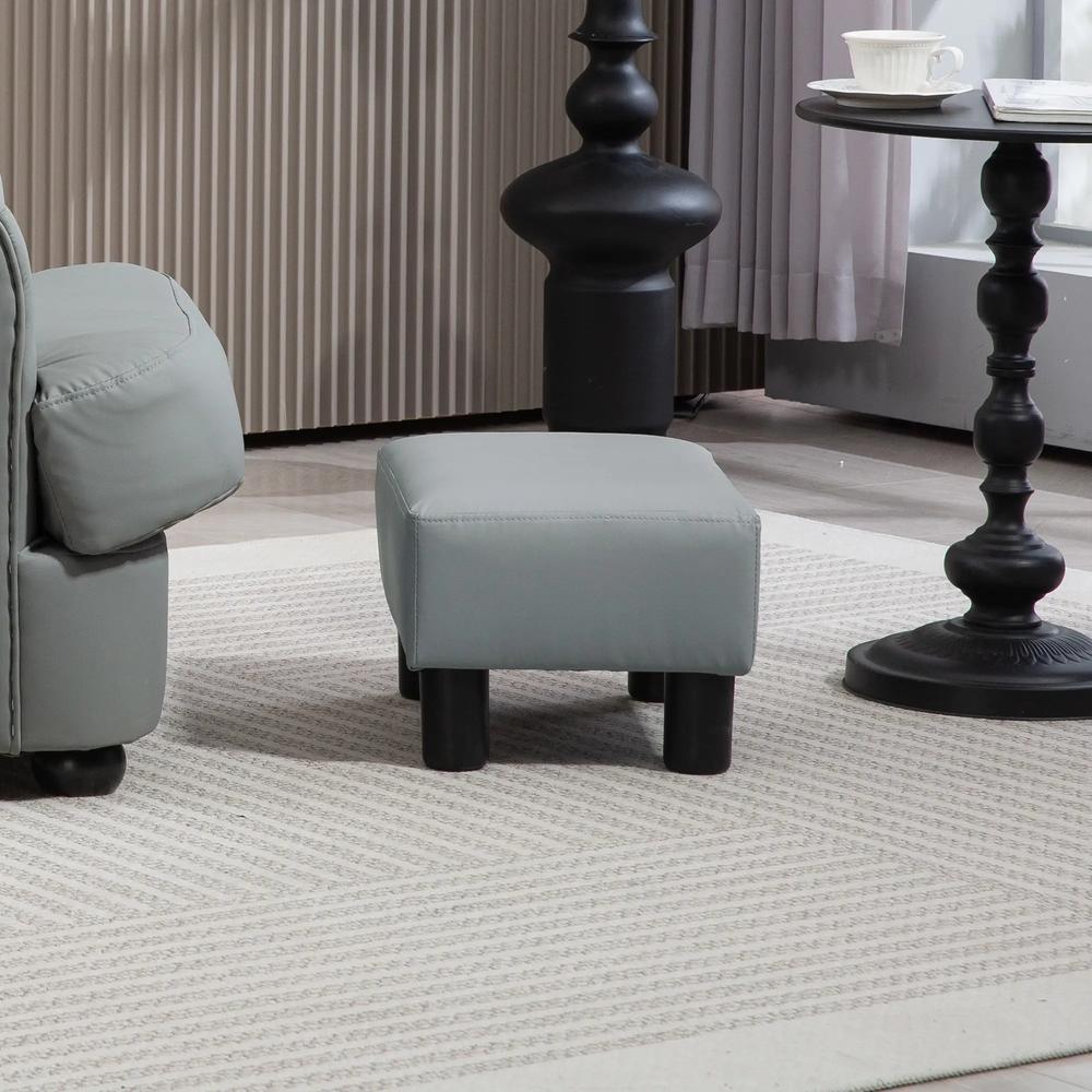 HOMCOM PU Leather Footstool Ottoman Cube with 4 Plastic Legs Additional View 19