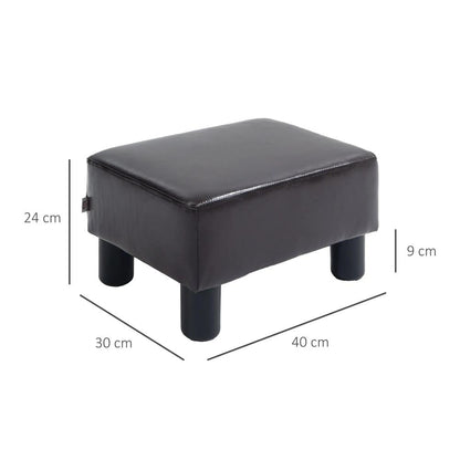 HOMCOM PU Leather Footstool Ottoman Cube with 4 Plastic Legs Additional View 3