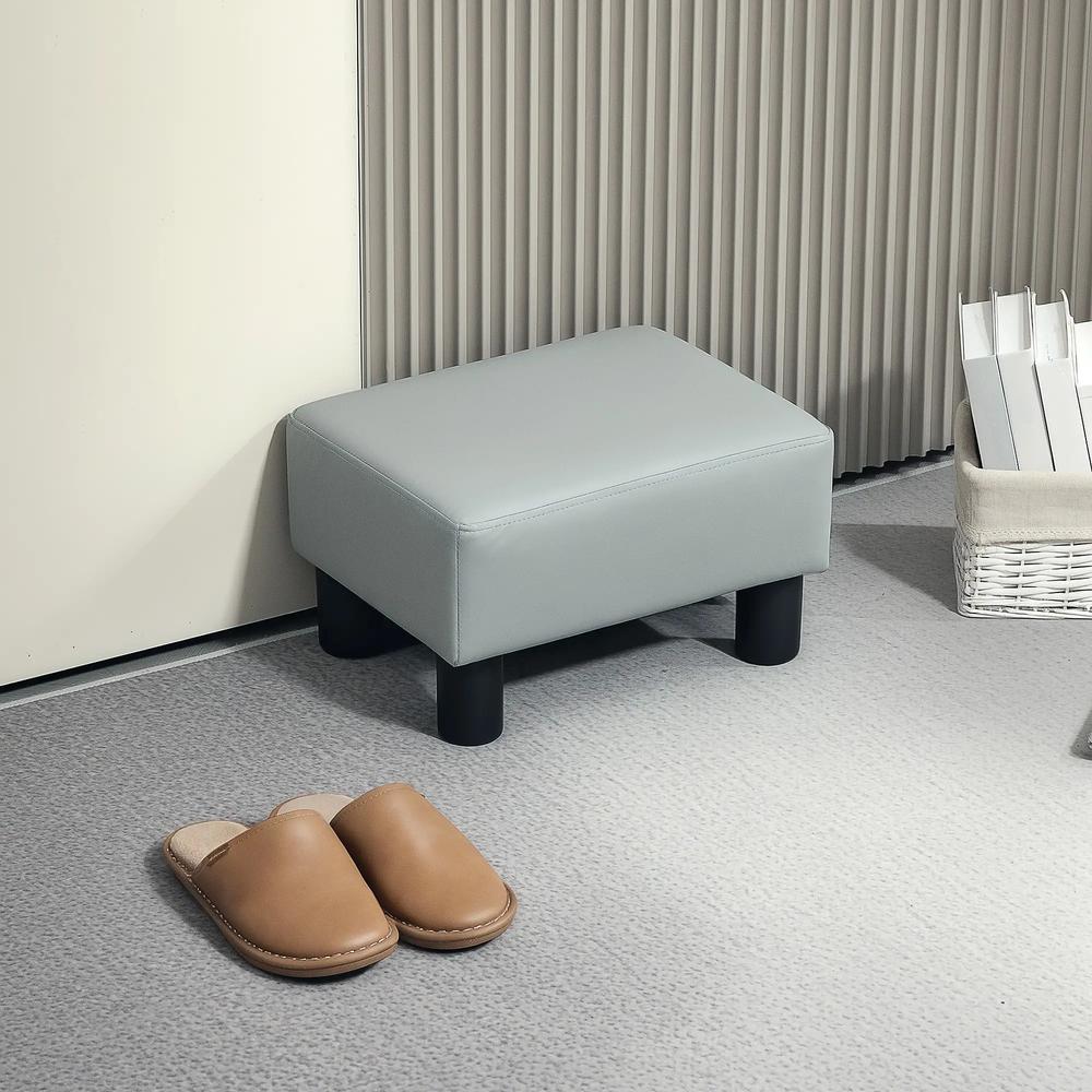 HOMCOM PU Leather Footstool Ottoman Cube with 4 Plastic Legs Additional View 21
