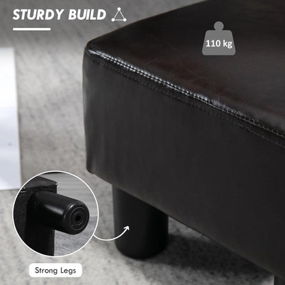 HOMCOM PU Leather Footstool Ottoman Cube with 4 Plastic Legs Additional View 5