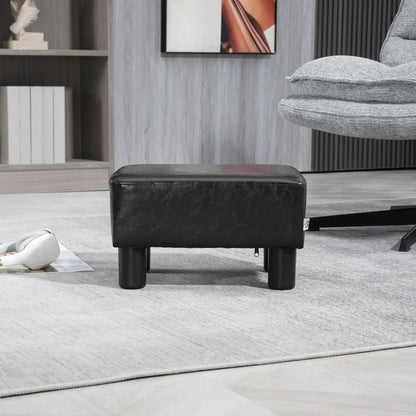 HOMCOM PU Leather Footstool Ottoman Cube with 4 Plastic Legs Additional View 8