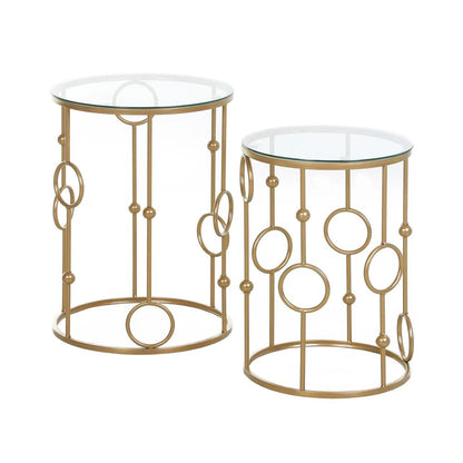 HOMCOM Nesting Round Coffee Table Set of 2 Additional View 12