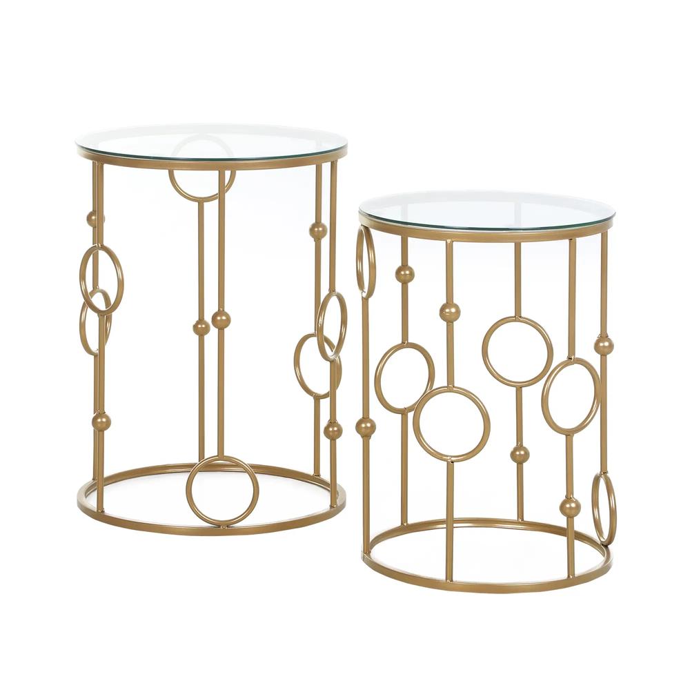 HOMCOM Nesting Round Coffee Table Set of 2 Additional View 21