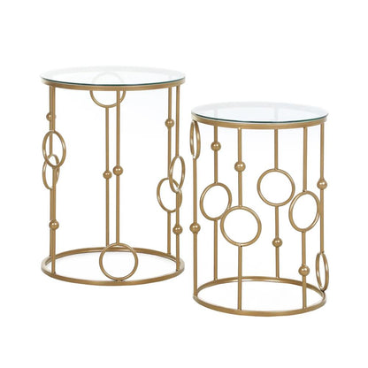 HOMCOM Nesting Round Coffee Table Set of 2 Additional View 21