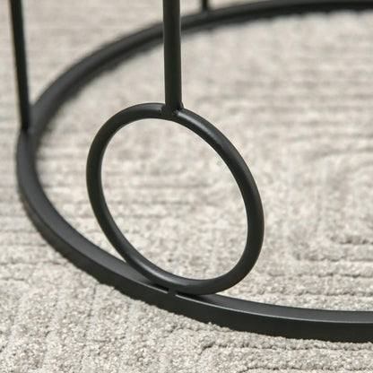 HOMCOM Nesting Round Coffee Table Set of 2 Additional View 8