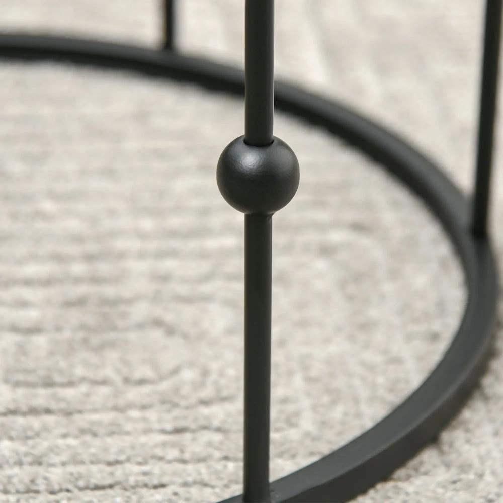 HOMCOM Nesting Round Coffee Table Set of 2 Additional View 9