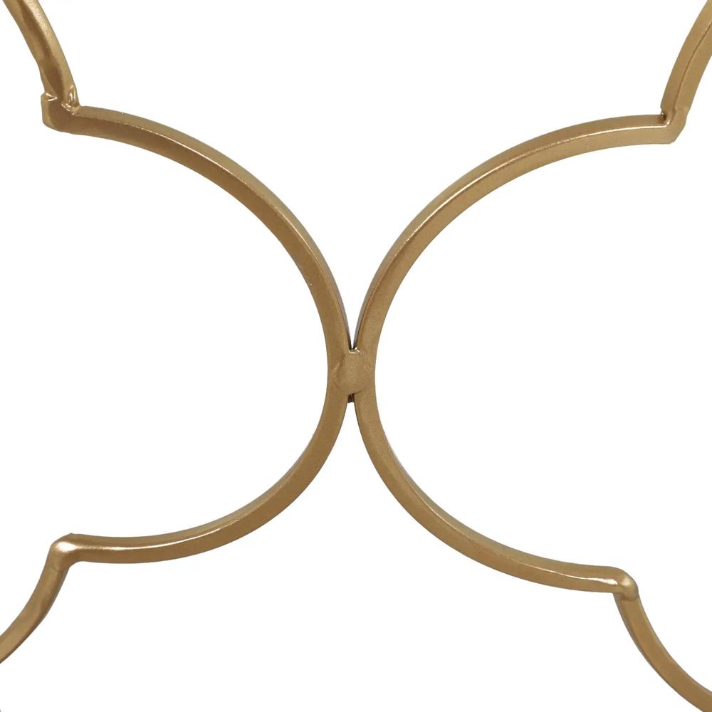 HOMCOM Nesting Tables Set of 2, Modern Stacking Side End Table with Tempered Glass Top, Metal Frame for Living Room Bedroom Office, Gold Tone Additional View 8