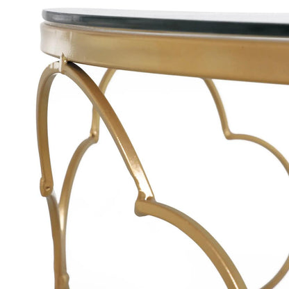 HOMCOM Nesting Tables Set of 2, Modern Stacking Side End Table with Tempered Glass Top, Metal Frame for Living Room Bedroom Office, Gold Tone Additional View 9