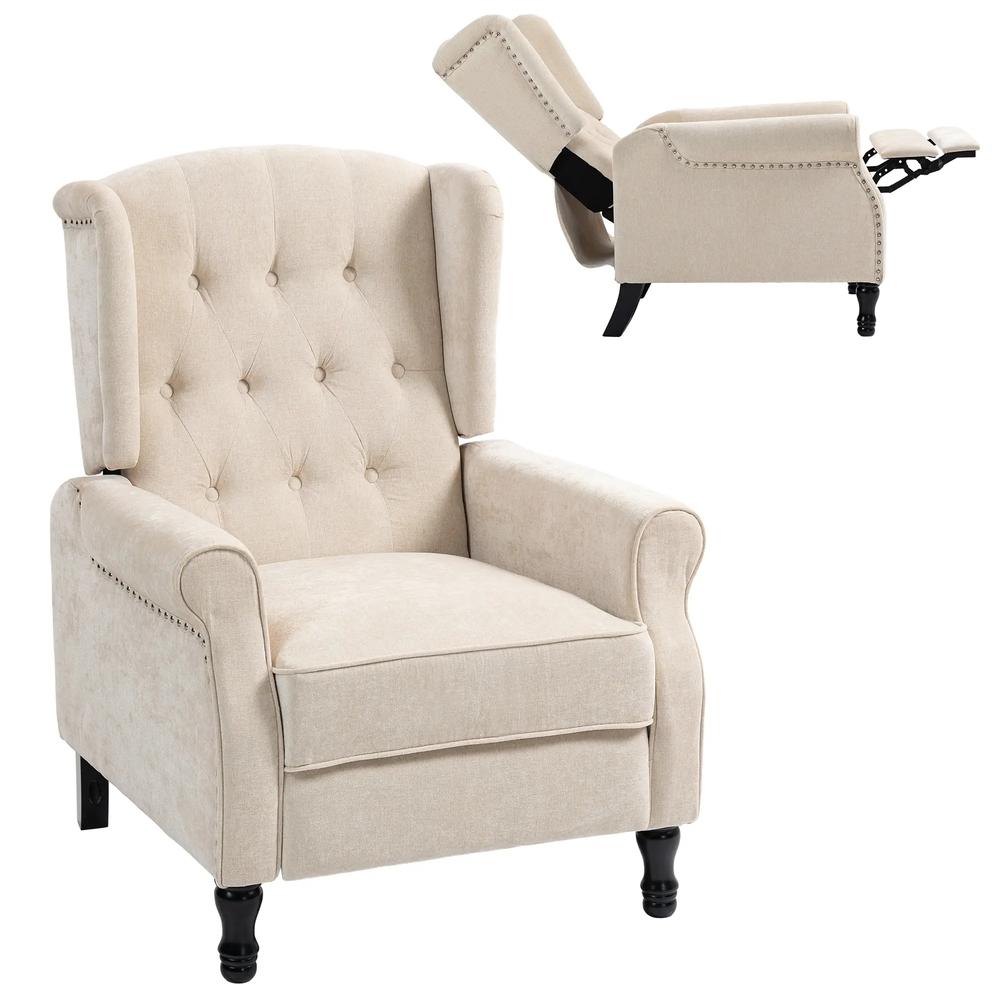 HOMCOM 150&deg; Reclining Vintage Armchair, with footrest Additional View 12
