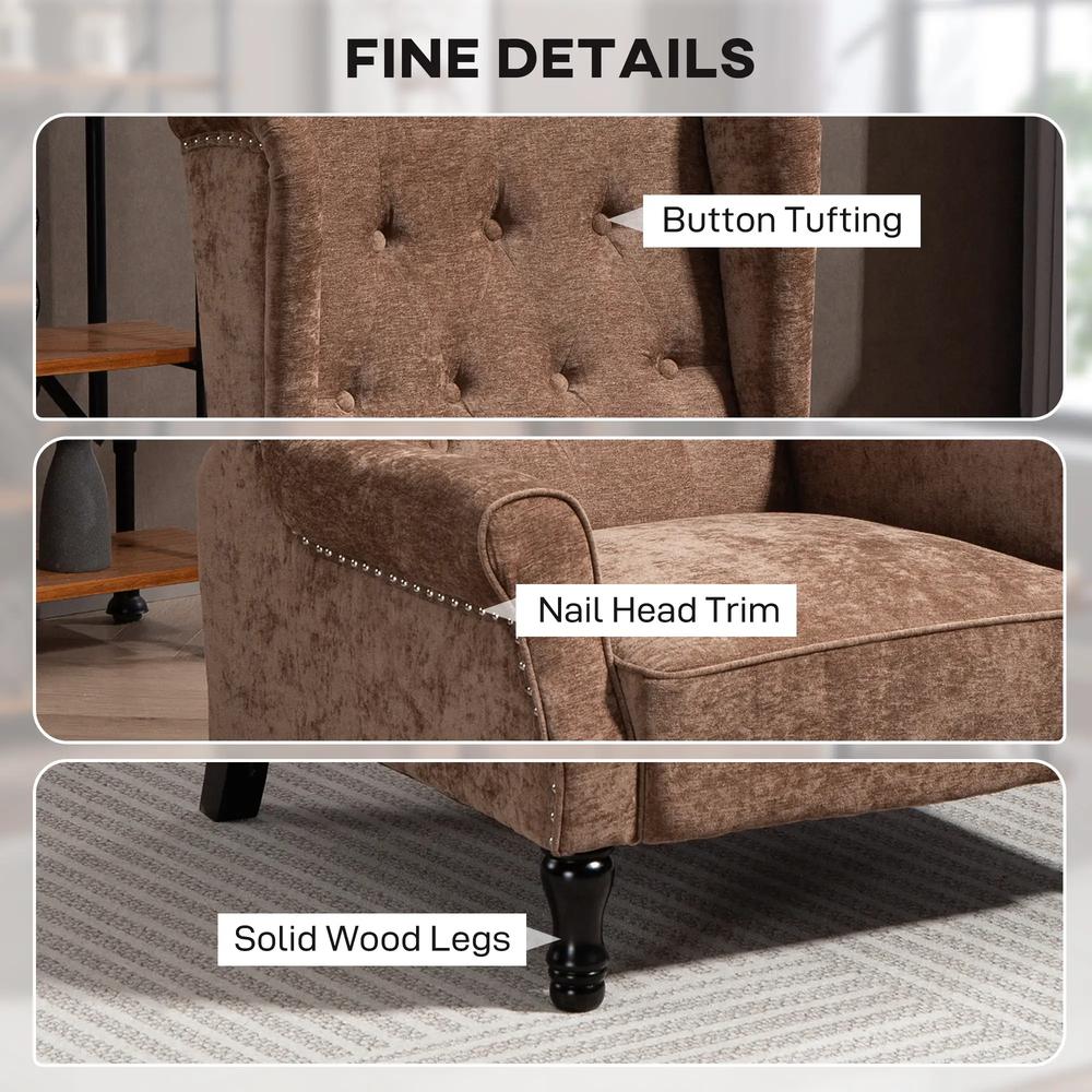 HOMCOM 150&deg; Reclining Vintage Armchair, with footrest Additional View 19