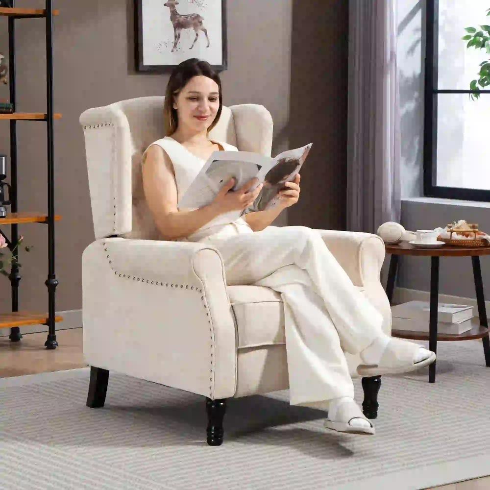 HOMCOM 150&deg; Reclining Vintage Armchair, with footrest Additional View 2
