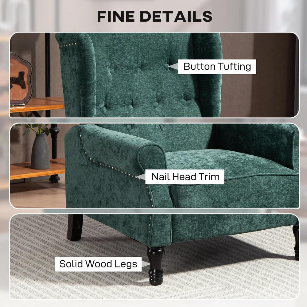 HOMCOM 150&deg; Reclining Vintage Armchair, with footrest Additional View 30