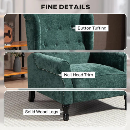 HOMCOM 150&deg; Reclining Vintage Armchair, with footrest Additional View 30