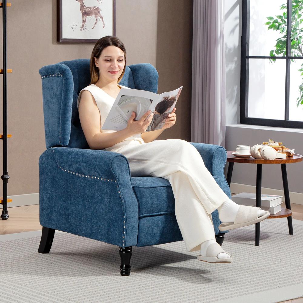 HOMCOM 150&deg; Reclining Vintage Armchair, with footrest Additional View 37
