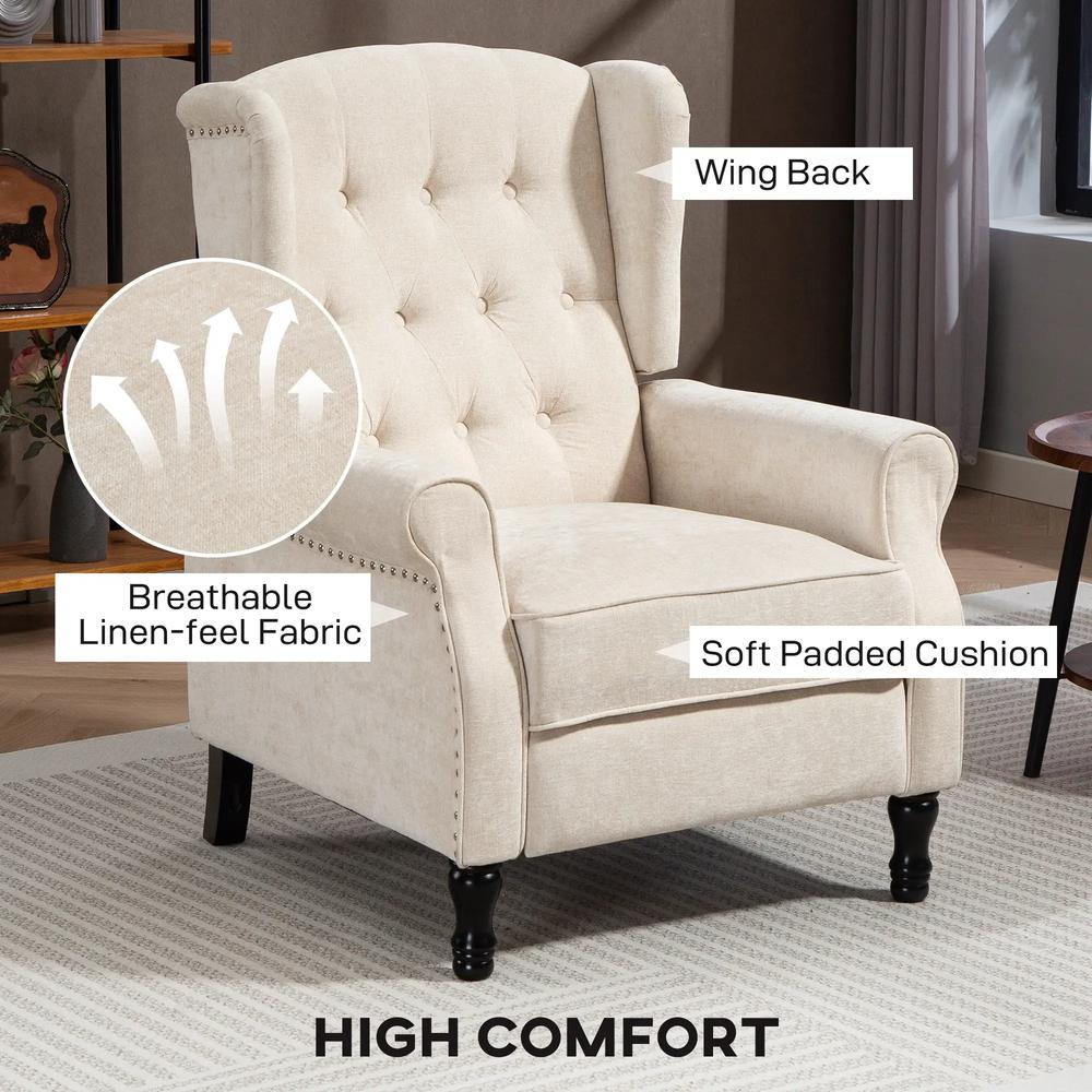 HOMCOM 150&deg; Reclining Vintage Armchair, with footrest Additional View 5