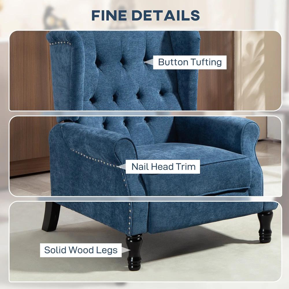 HOMCOM 150&deg; Reclining Vintage Armchair, with footrest Additional View 41