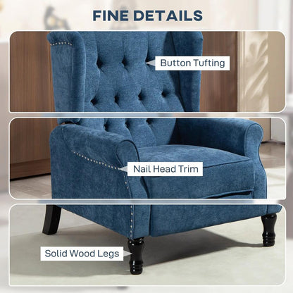 HOMCOM 150&deg; Reclining Vintage Armchair, with footrest Additional View 41