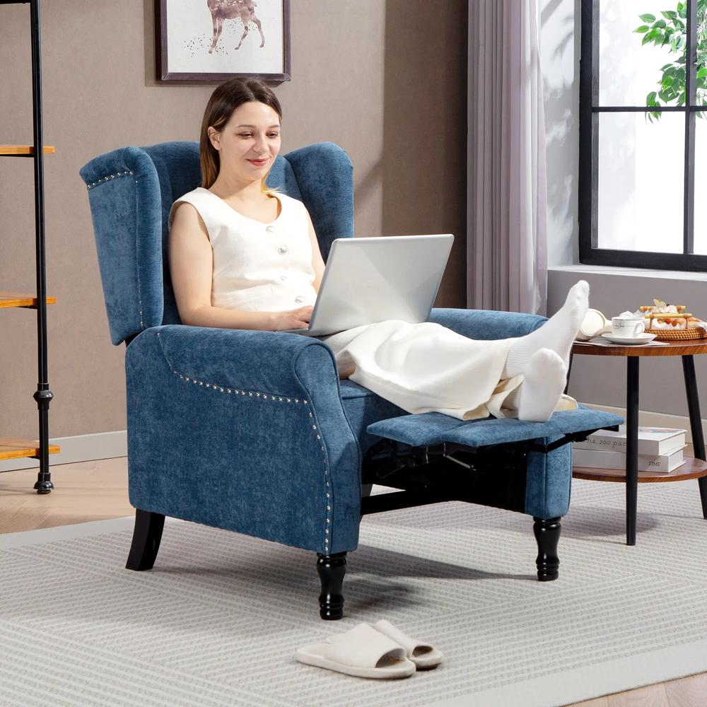 HOMCOM 150&deg; Reclining Vintage Armchair, with footrest Additional View 42