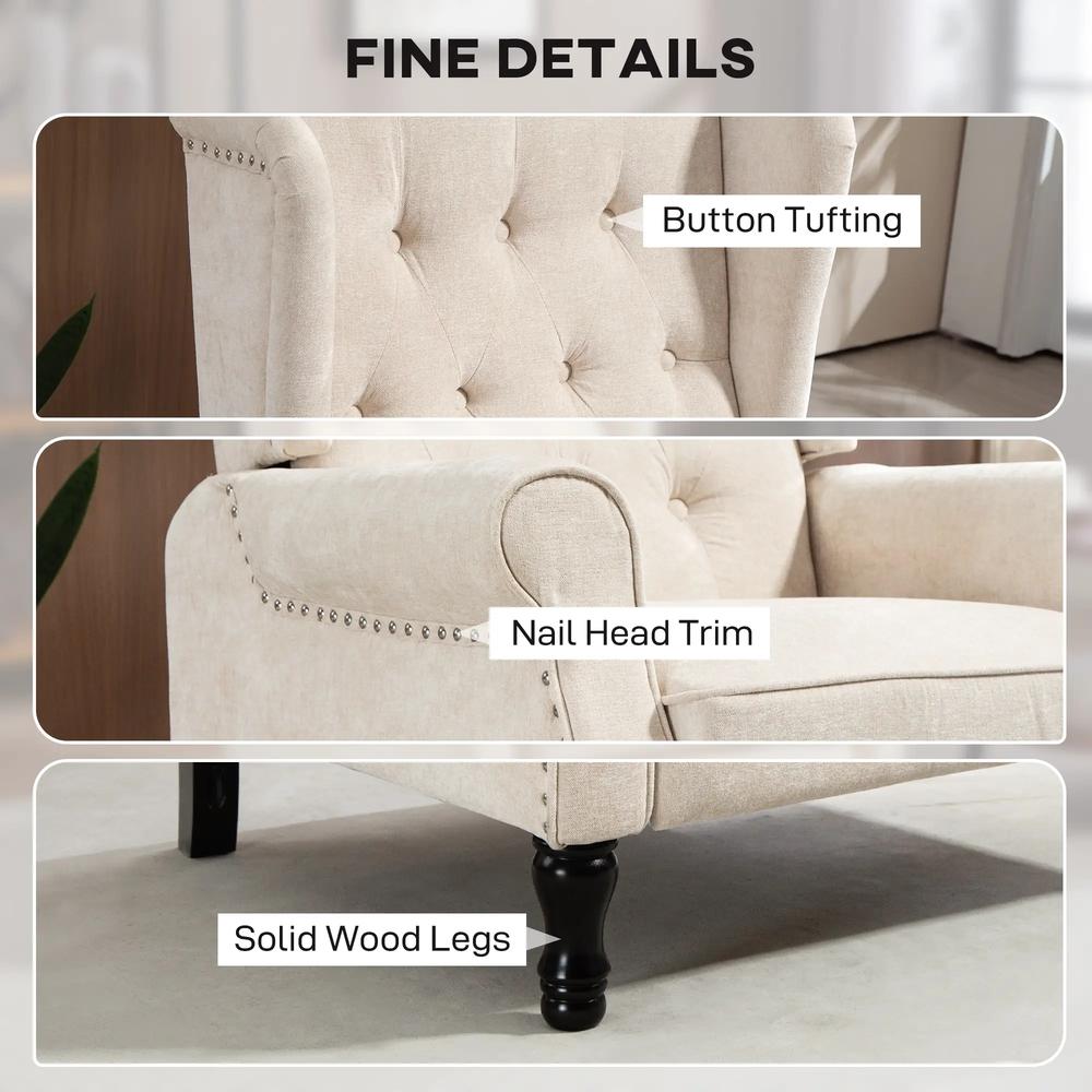 HOMCOM 150&deg; Reclining Vintage Armchair, with footrest Additional View 6