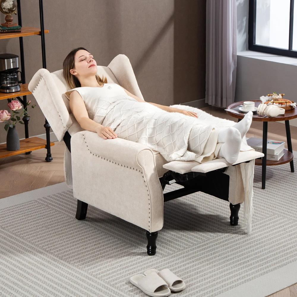 HOMCOM 150&deg; Reclining Vintage Armchair, with footrest Additional View 8