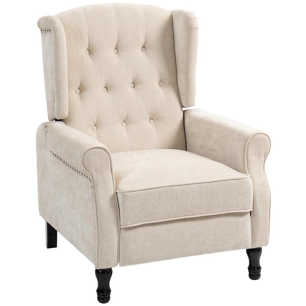 HOMCOM 150&deg; Reclining Vintage Armchair, with footrest