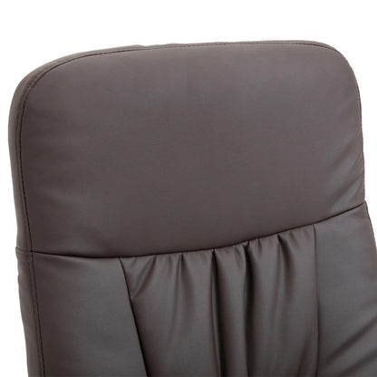 HOMCOM Executive Recliner Chair High Back and Footstool Armchair Lounge Seat Brown Additional View 8